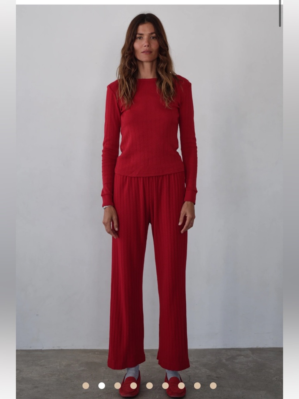 Donni. Pointelle Simple Crop Pant